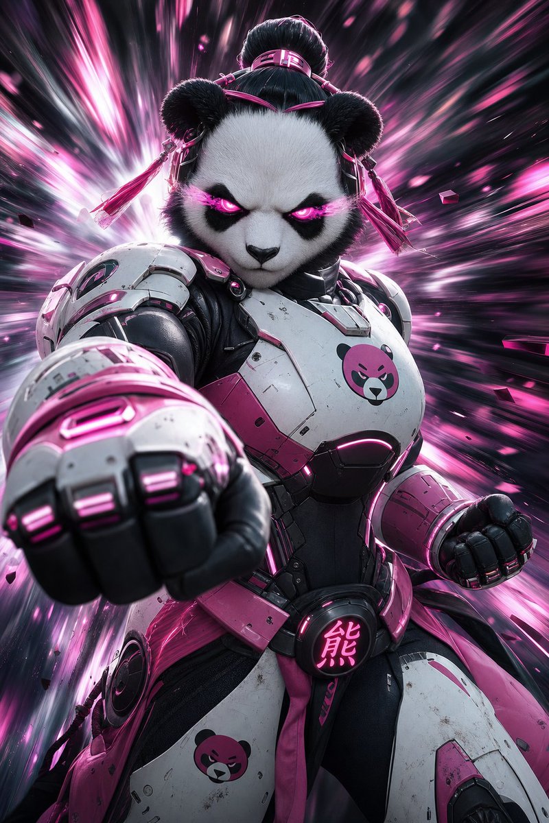 Cyber Panda Warrior 3D Artwork