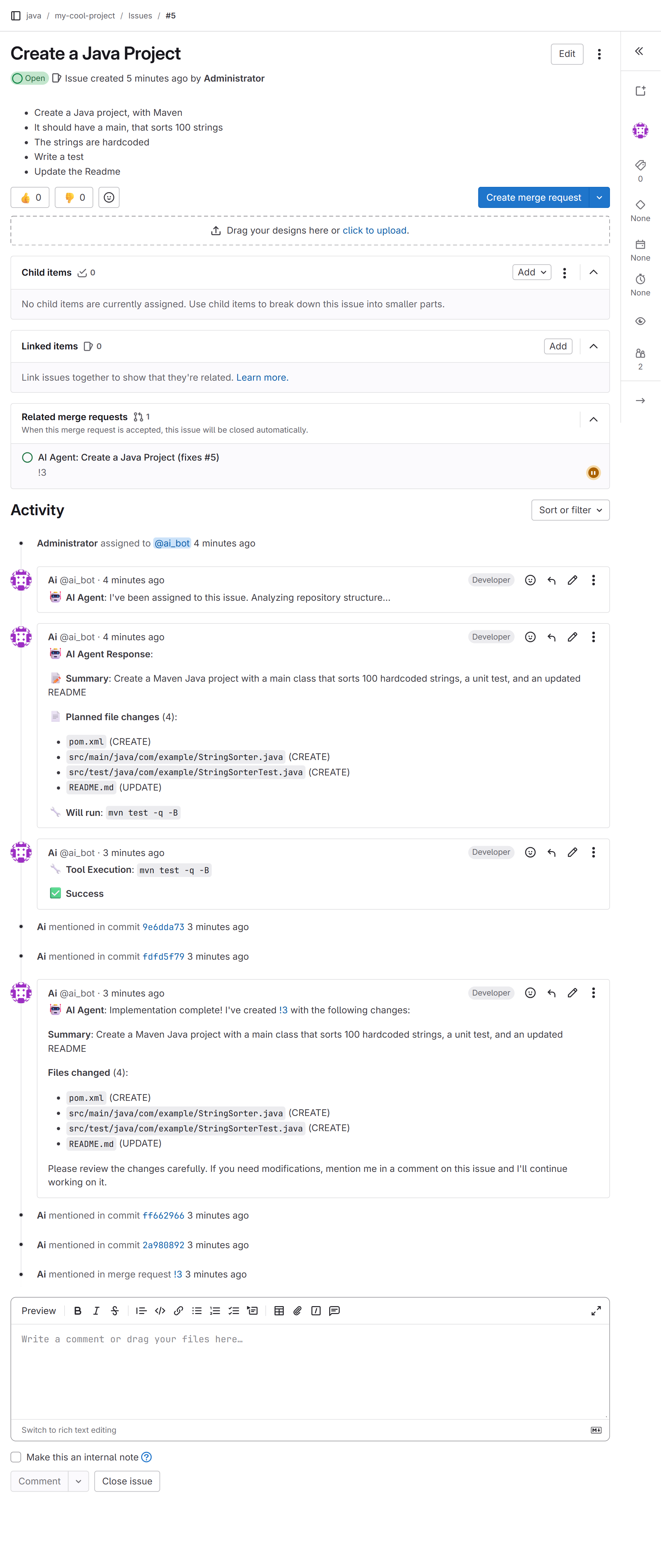 Coding Agent in Gitlab
