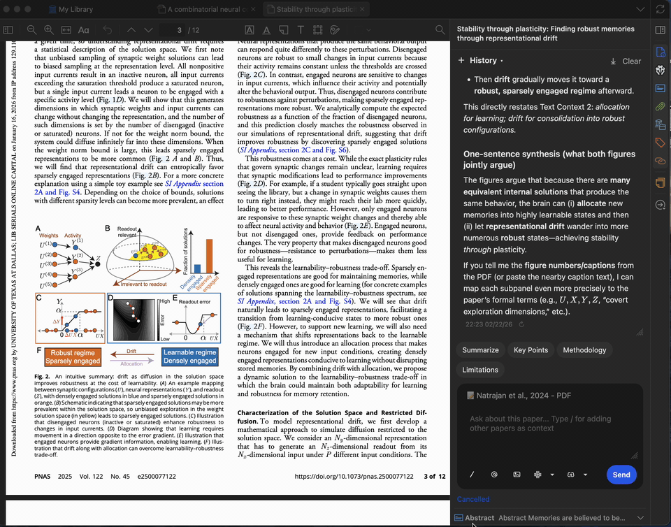 Animation showing model answers being saved to Zotero notes