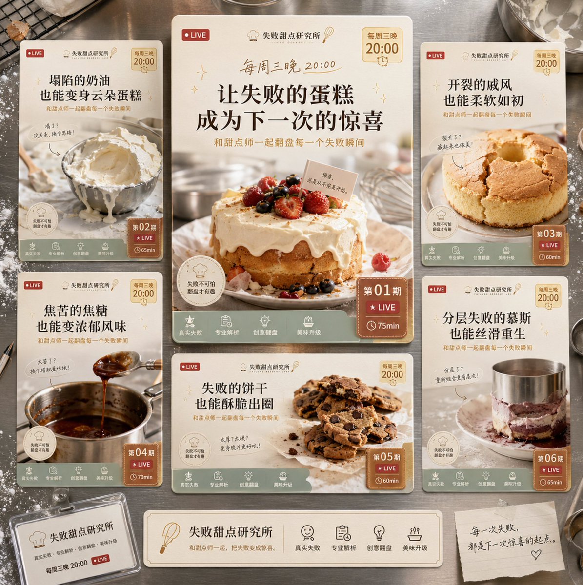 YouTube Thumbnail - Dessert Livestream Branding Cover System - Image 1