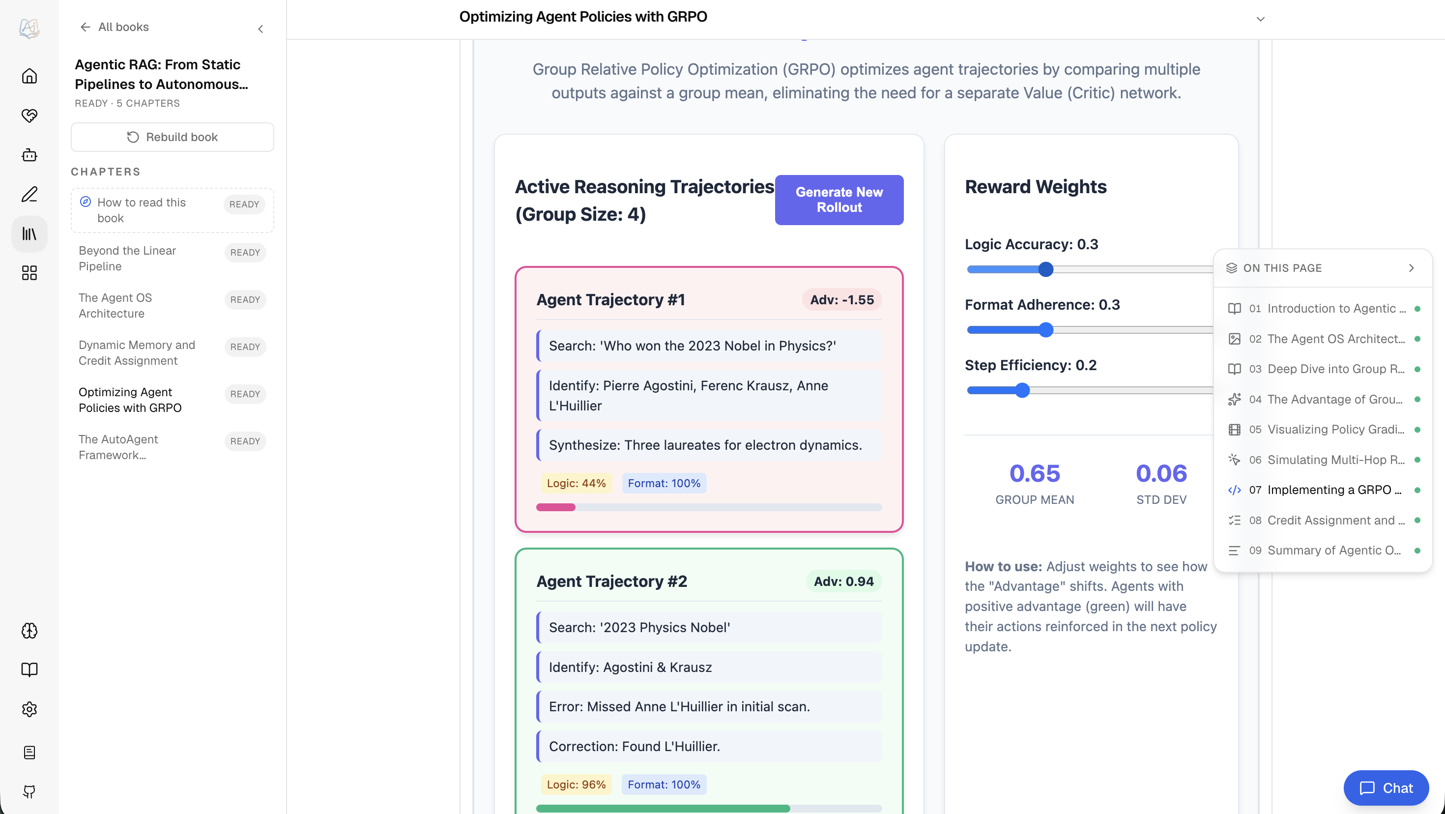 Book interactive widget block