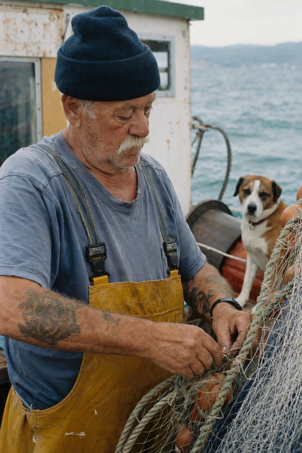 Photorealistic elderly sailor