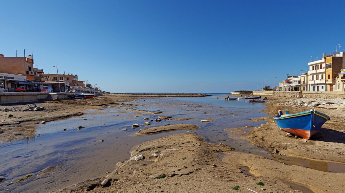 Social Media Post - Mediterranean Low Tide Harbor - Image 1