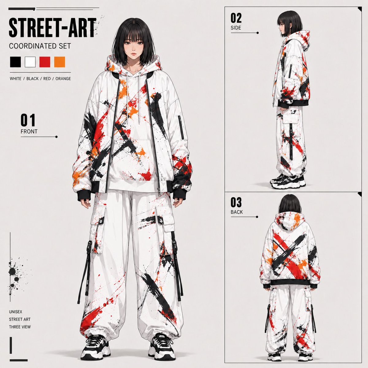 Product Marketing - Street Art Three-View Character Sheet - Image 2