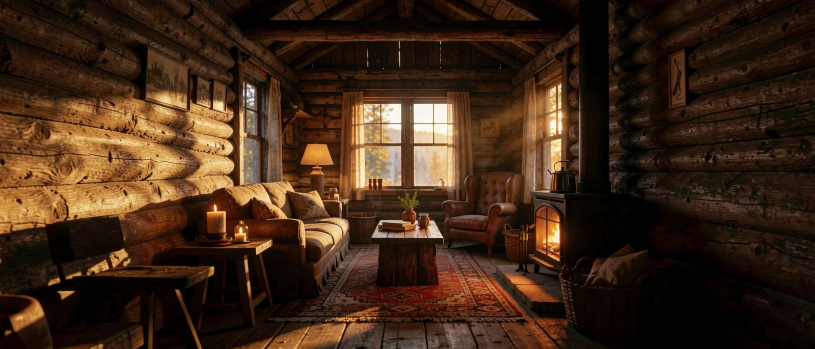 Outpainted cabin, square to widescreen