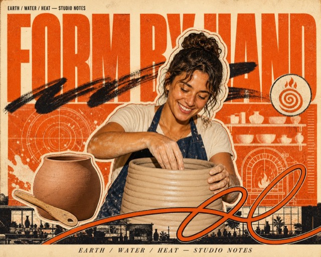 Burnt Orange Halftone Hero Collage preview