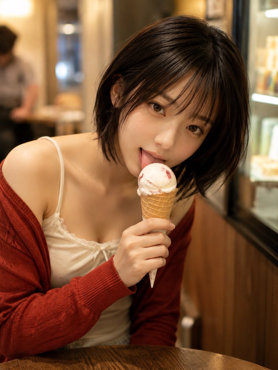Social Media Post - Strawberry Ice Cream Portrait - Image 1