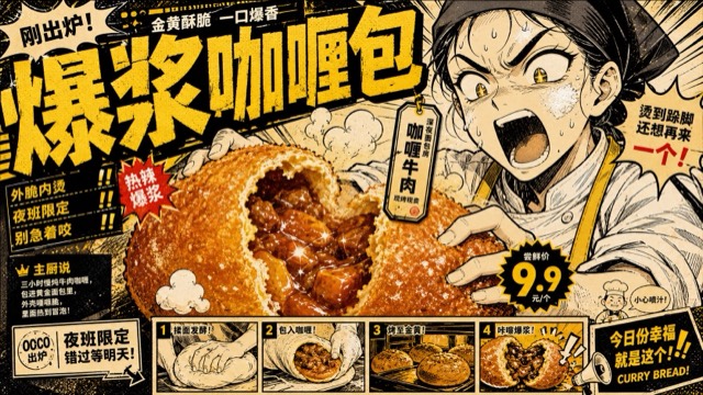 Yellow Black Manga Food Zine Ad Style preview