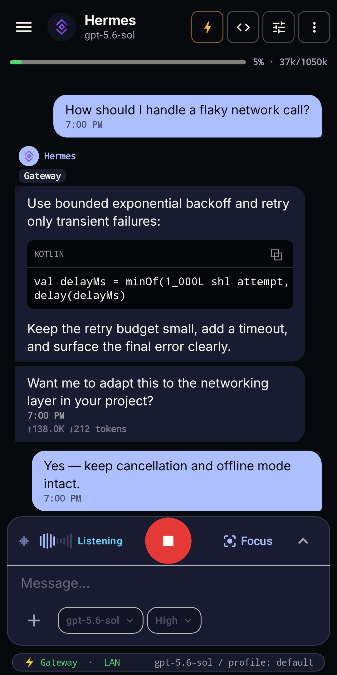 Voice controls in chat