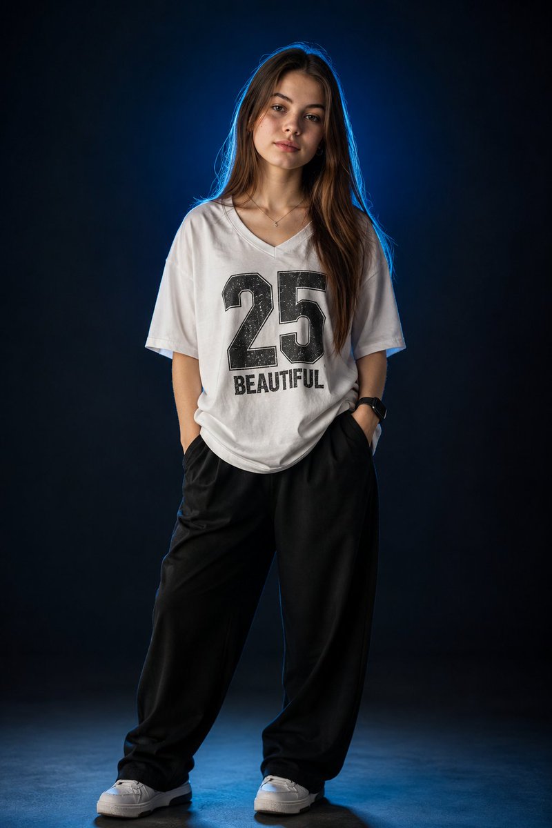 Product Marketing - Fashion Studio Portrait with Blue Rim Lighting - Image 1