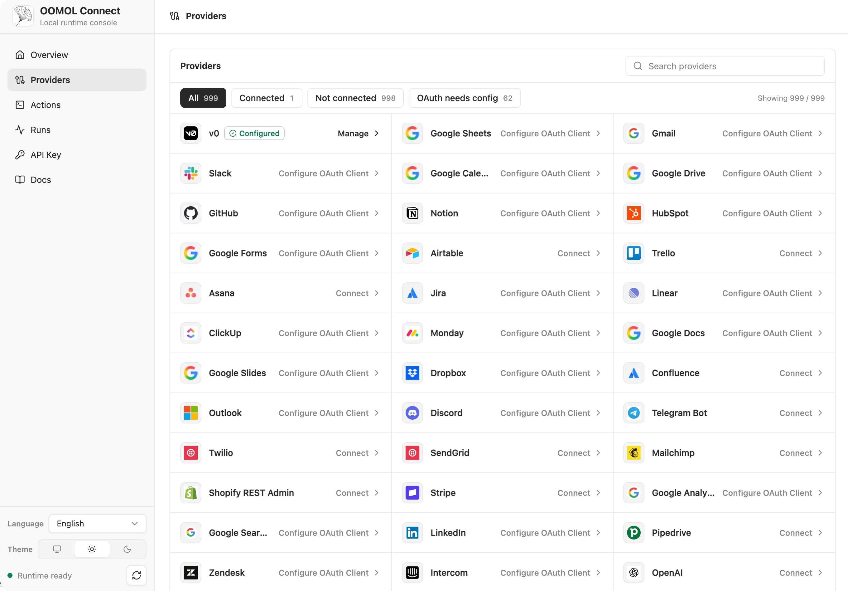 OpenConnector connector catalog dashboard