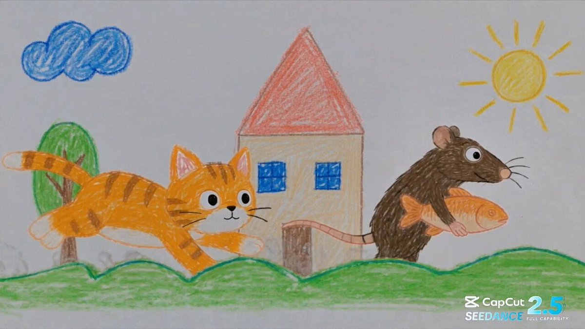 Crayon Drawing Animated Chase