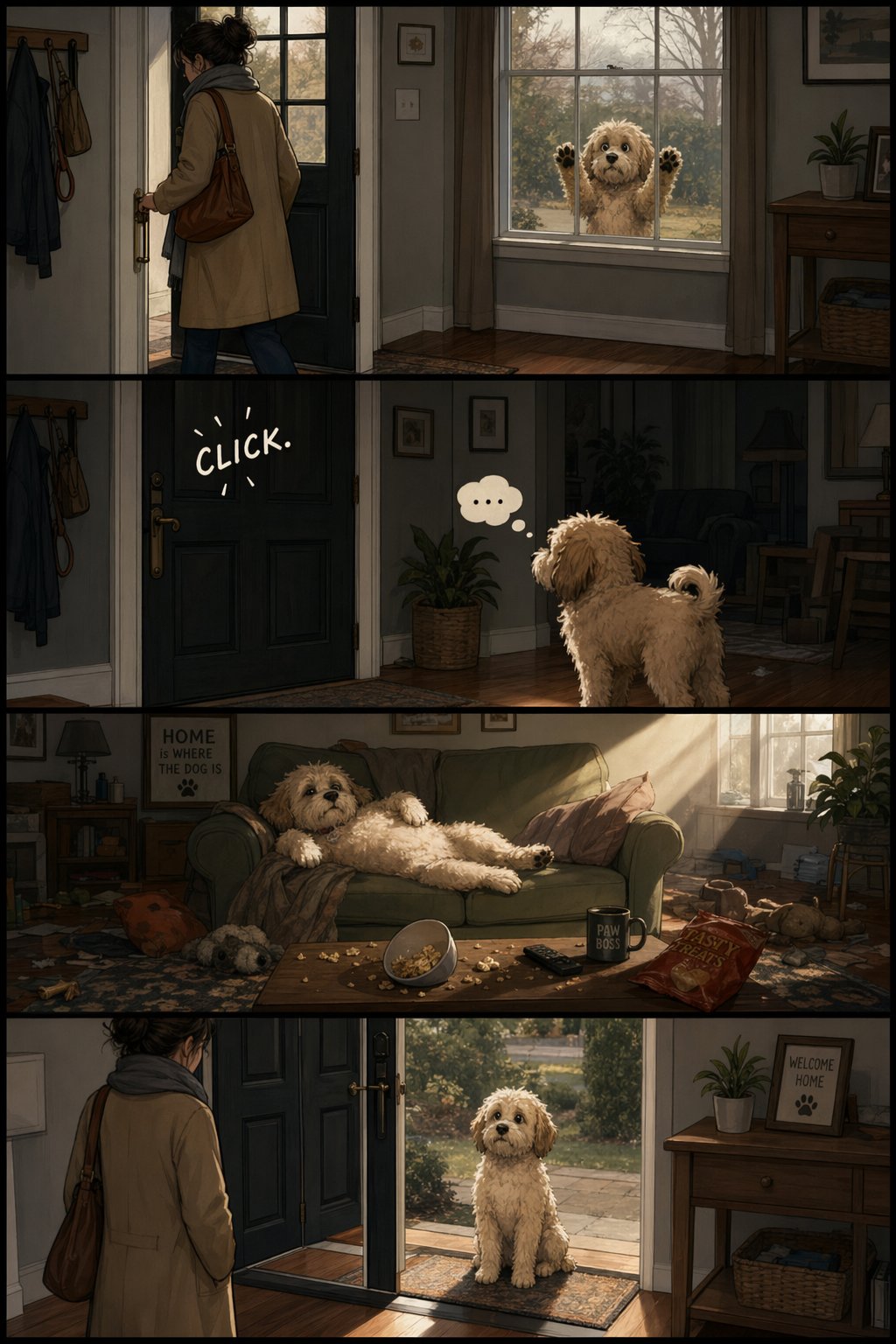 4-panel pet comic strip