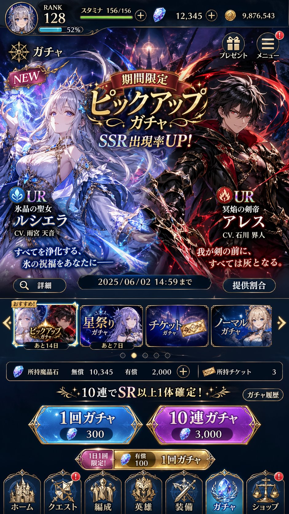 Japanese Social Game Gacha Screen