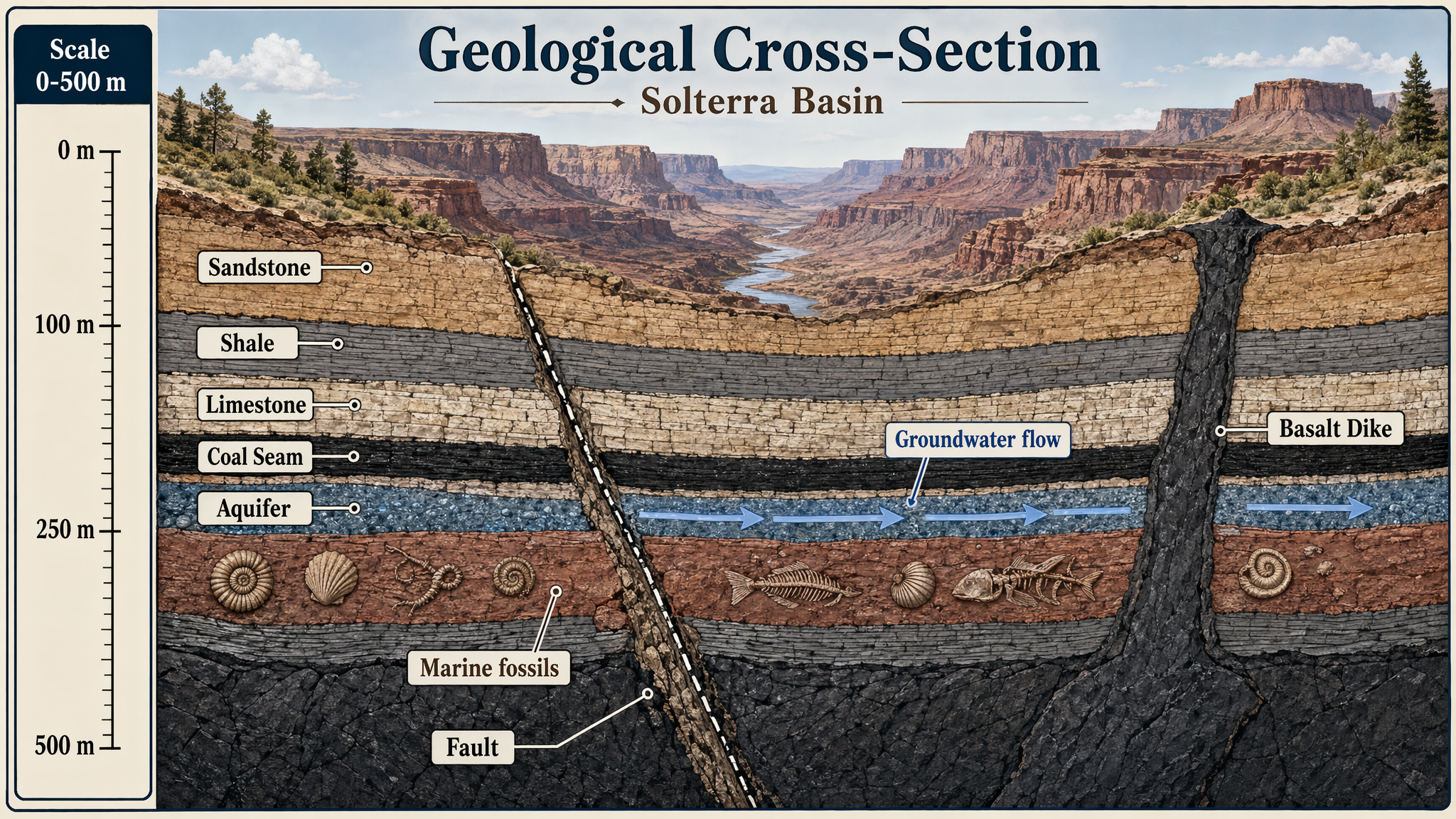 Geological Strata Cross-Section