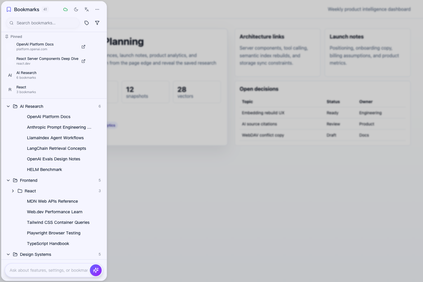 In-page Content Panel