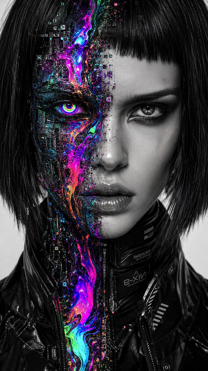 Profile / Avatar - Surreal Glitch Cyber-Organic Portrait - Image 2