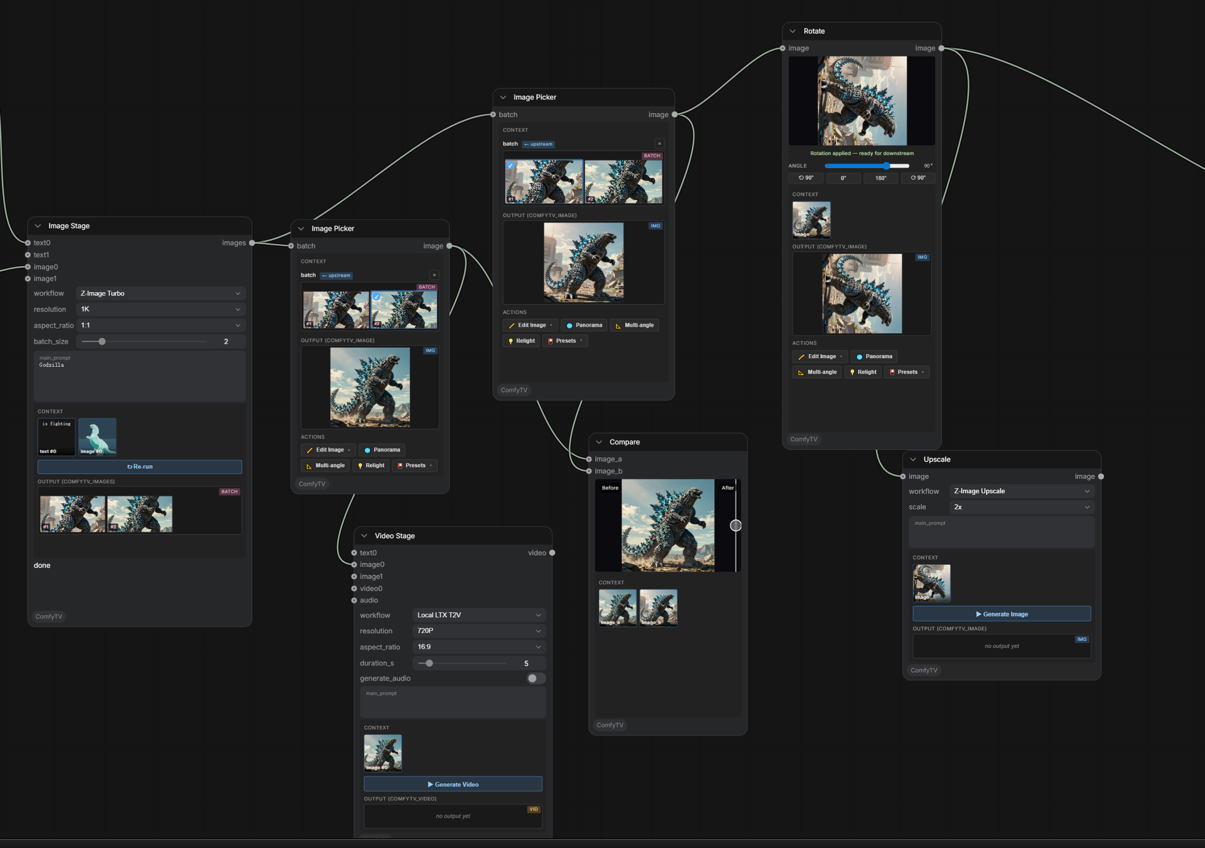 ComfyTV canvas overview