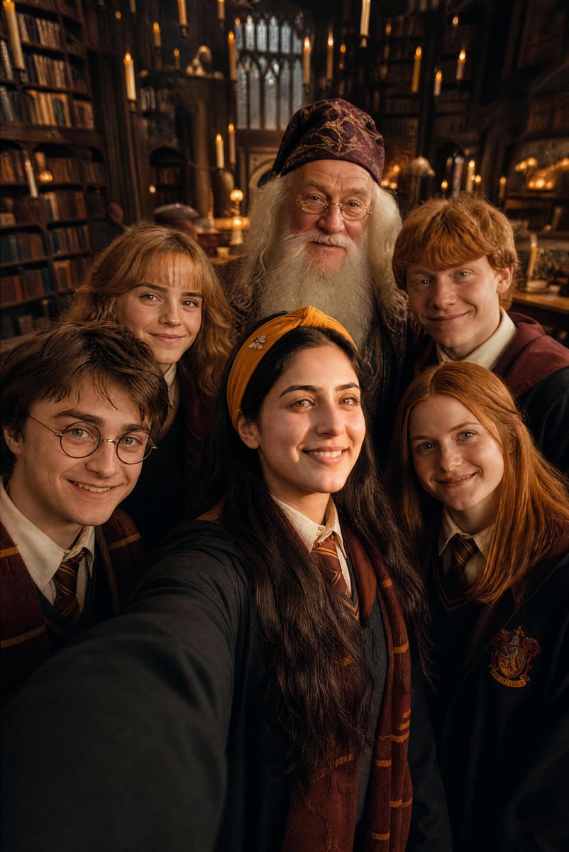 YouTube Thumbnail - Harry Potter Cast Selfie in Hogwarts - Image 1