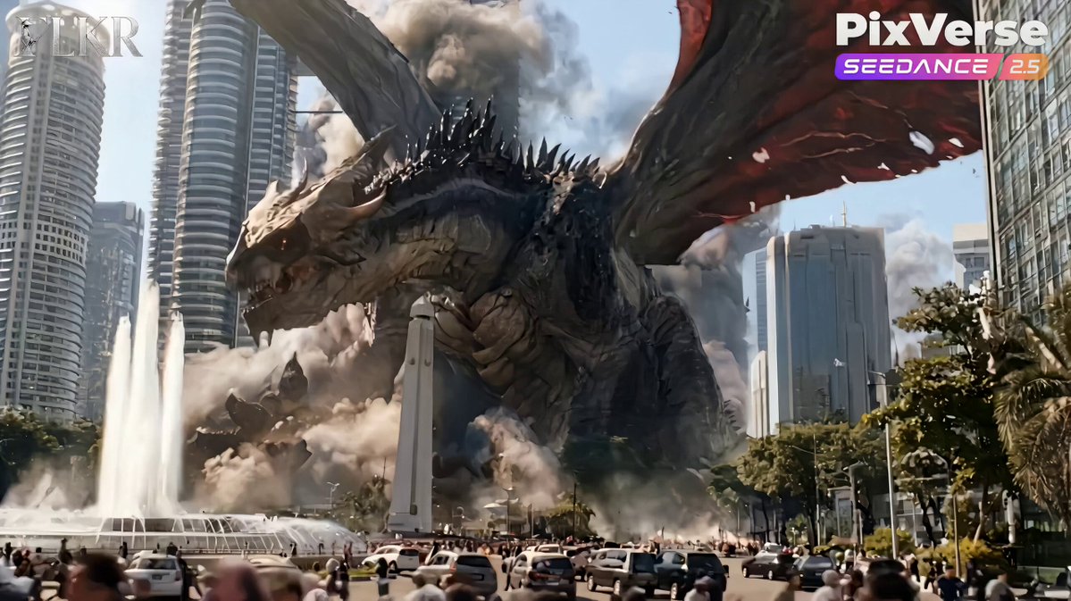 Colossal Dragon Disaster Scene Prompt