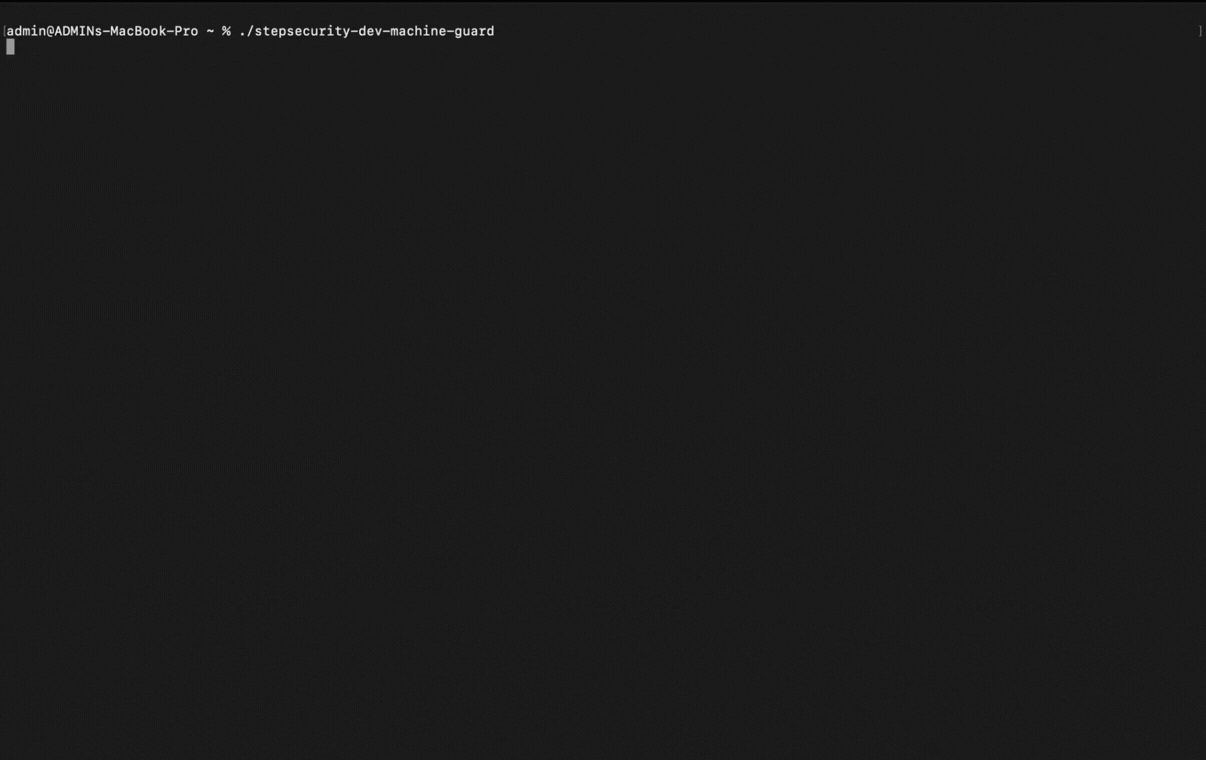 StepSecurity Dev Machine Guard demo