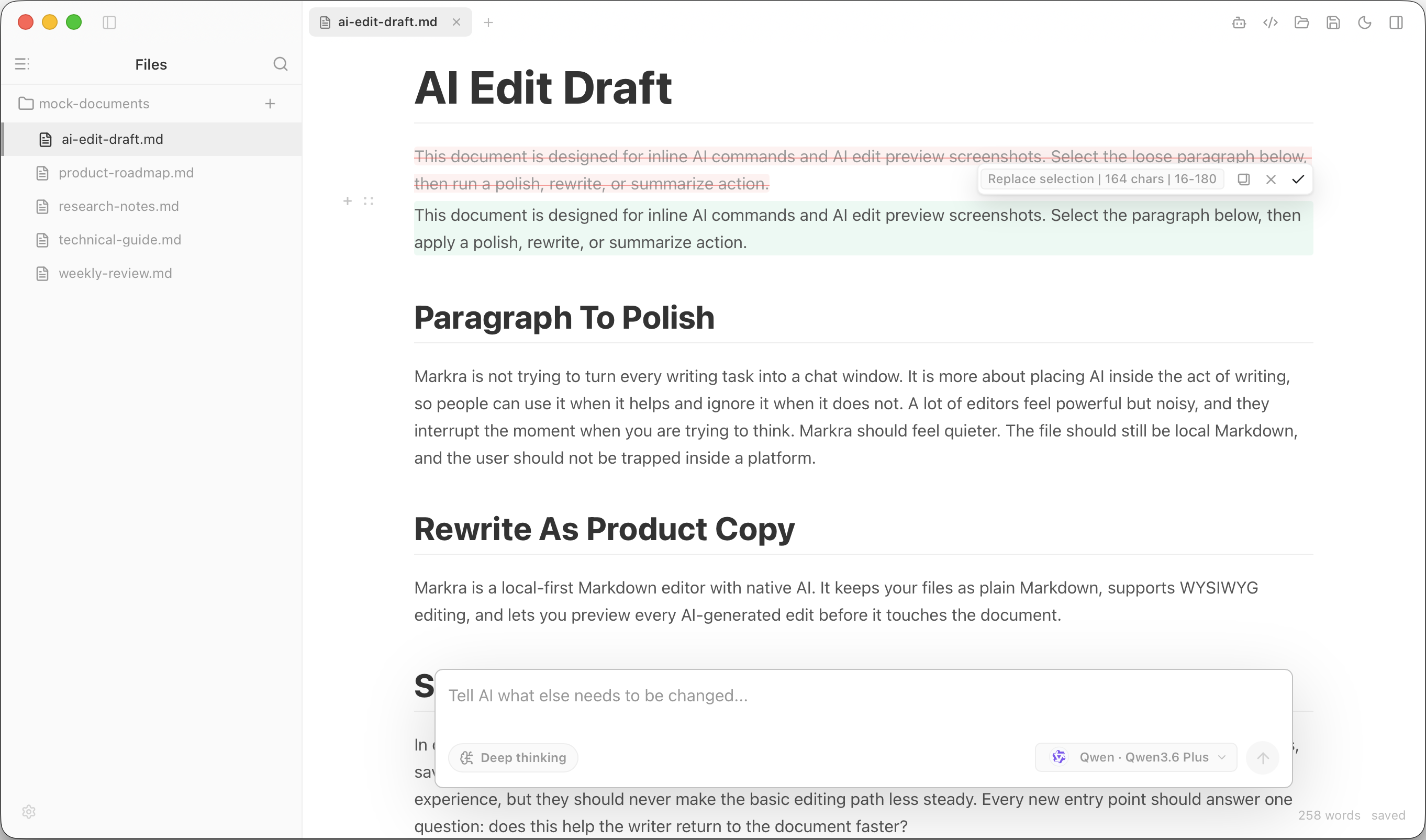 Markra AI edit preview