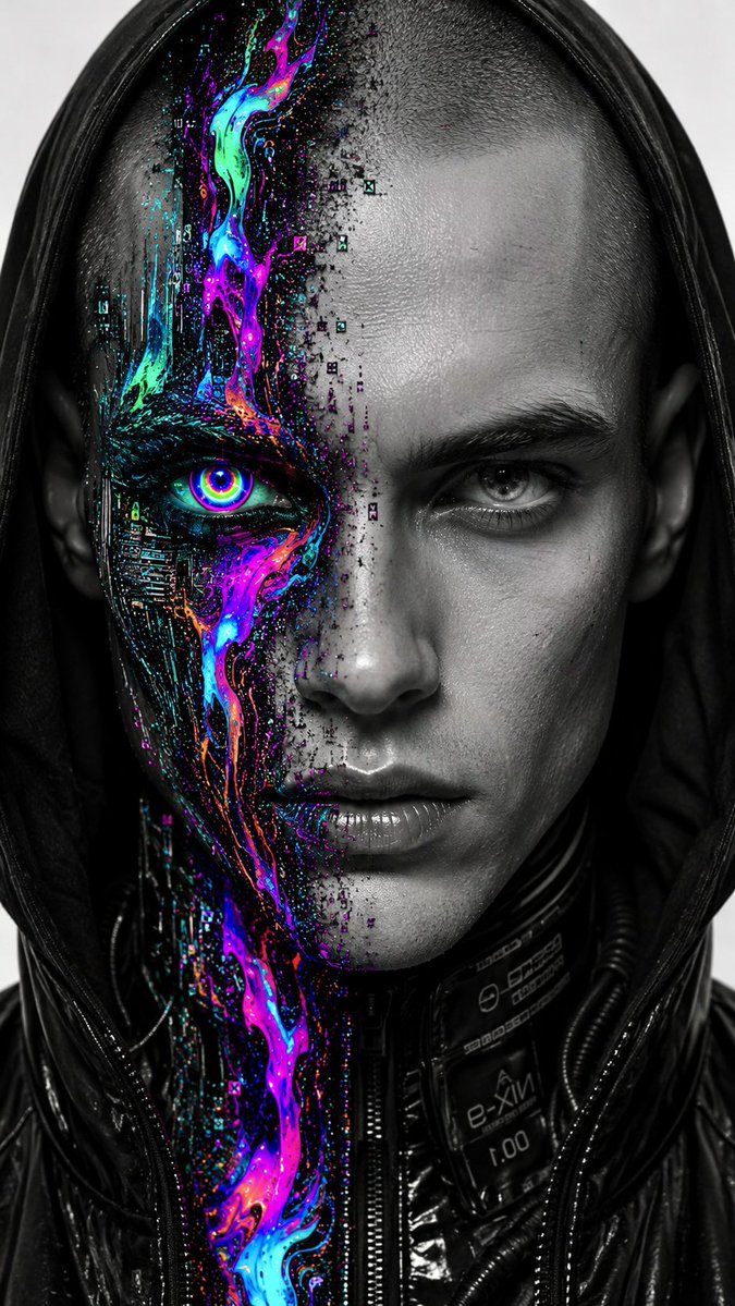 Profile / Avatar - Surreal Glitch Cyber-Organic Portrait - Image 3