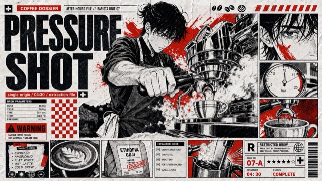 Red Black Manga Tabloid Poster Style preview