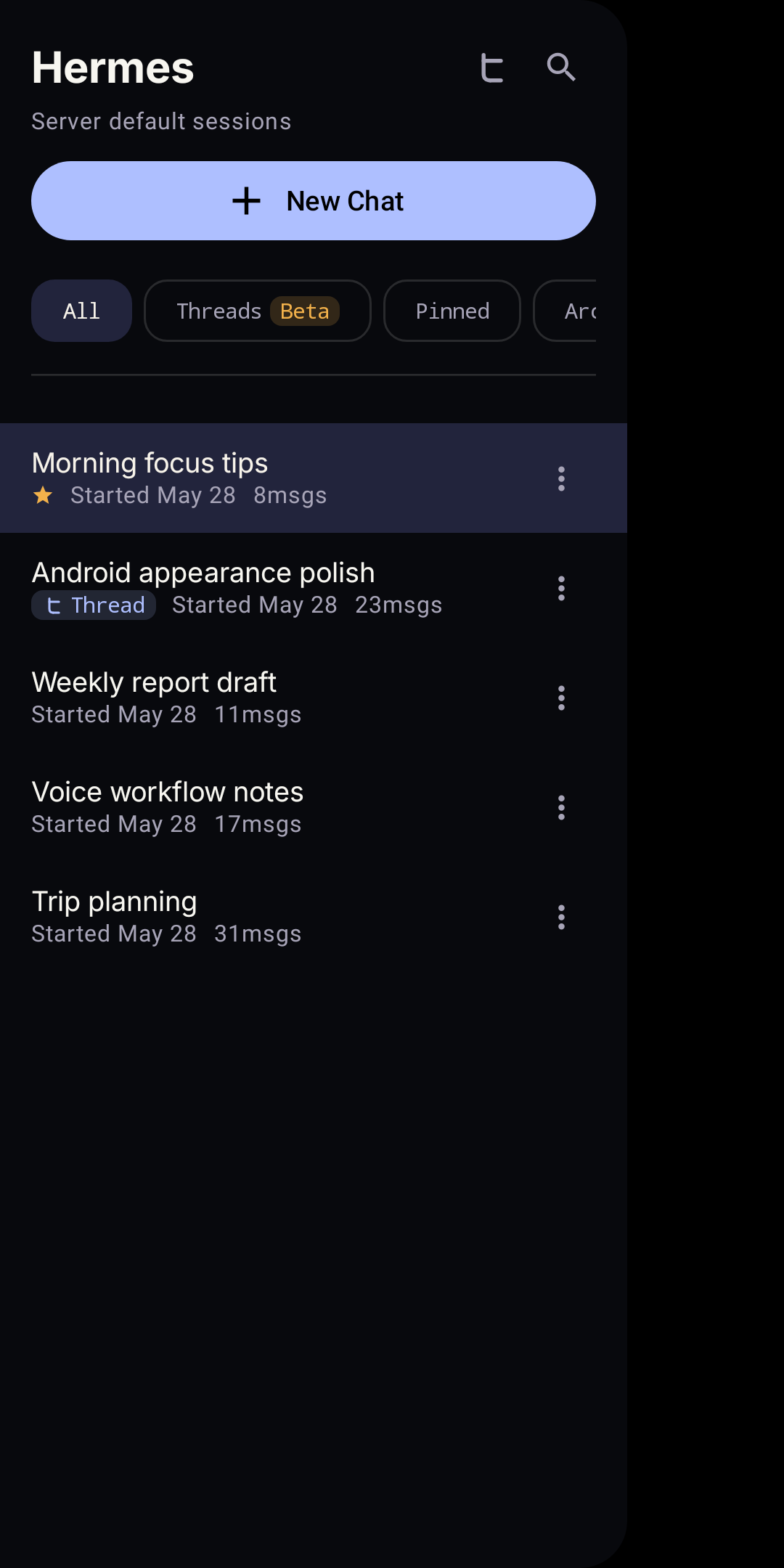 Session history
