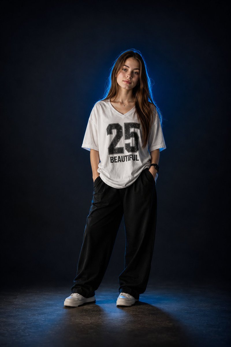 Product Marketing - Fashion Studio Portrait with Blue Rim Lighting - Image 2