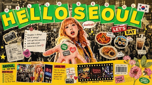 Tokyo Kawaii Travel Collage Poster preview