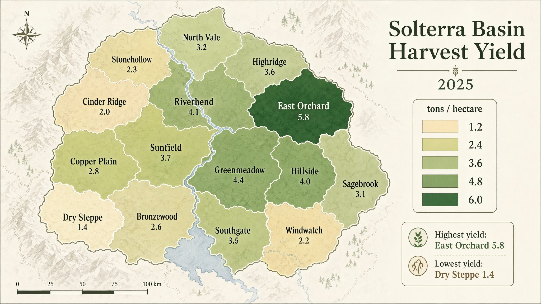 Geographic Choropleth Yield Map