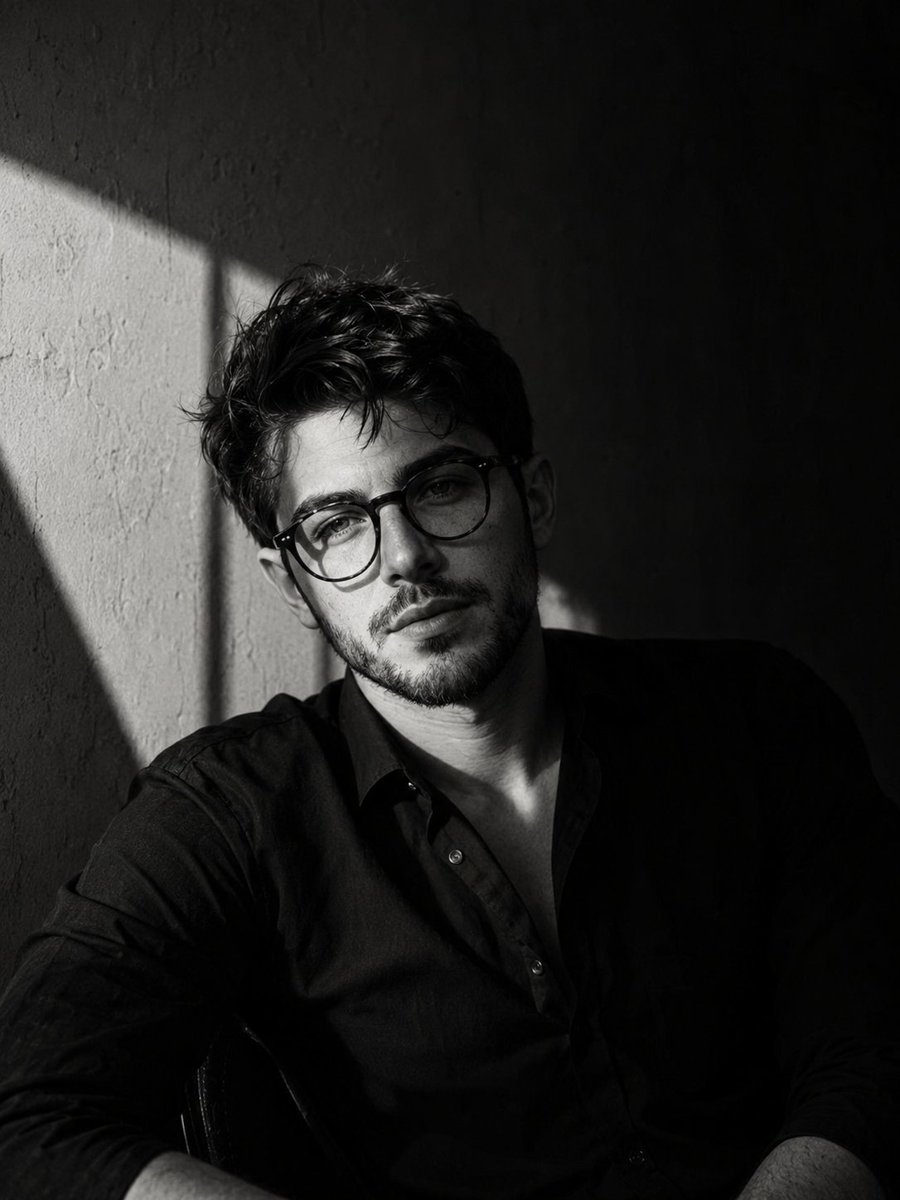 Profile / Avatar - Realistic Black and White Male Portrait - Image 2
