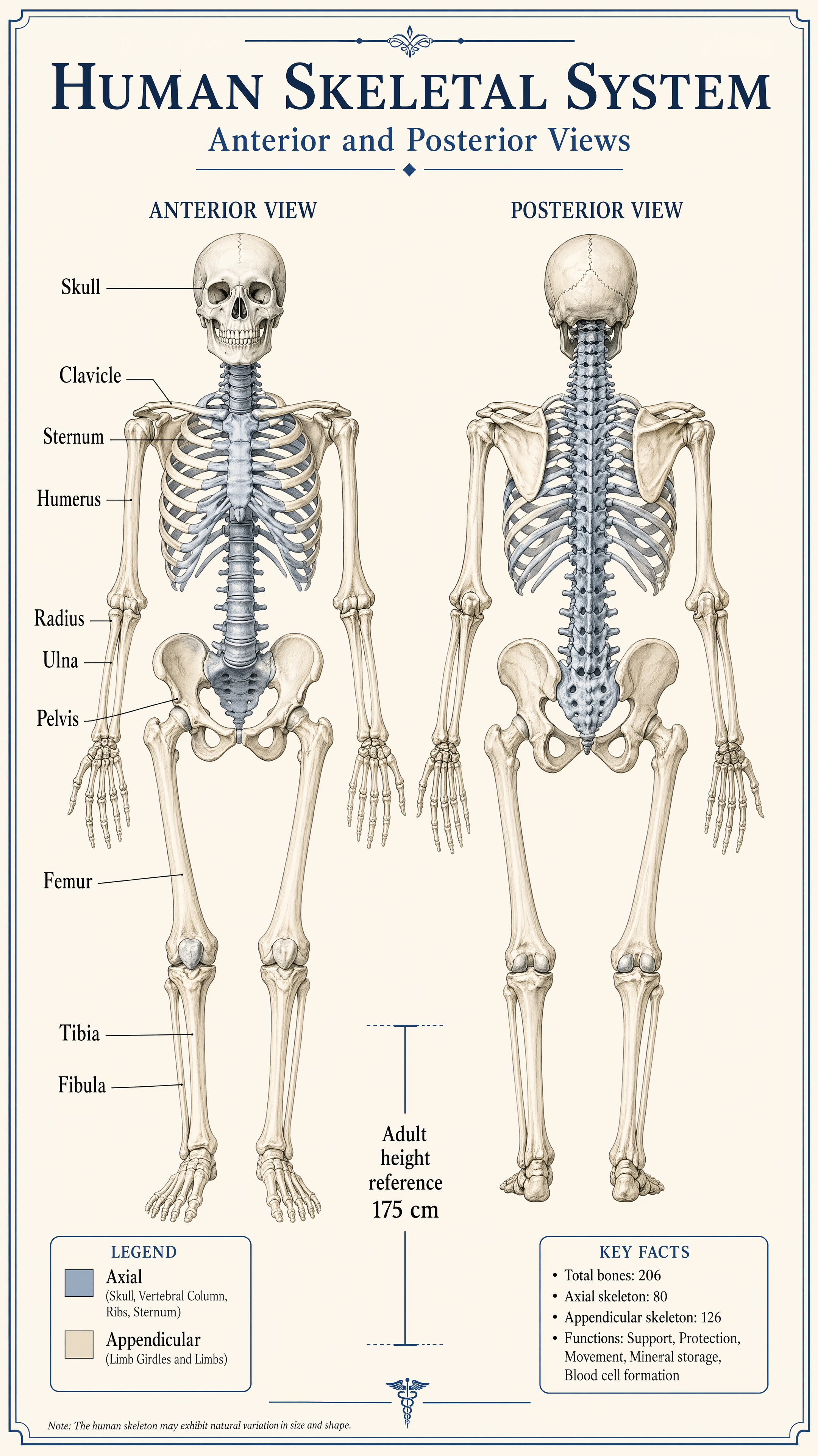 Human Skeletal System Poster