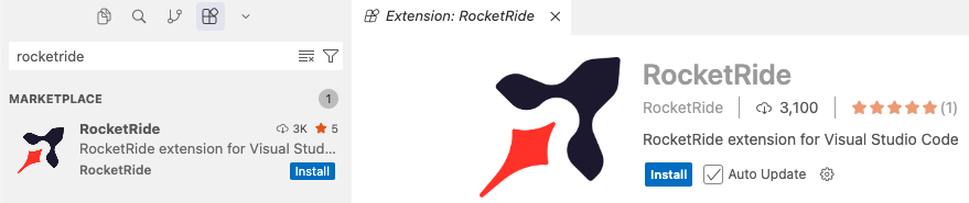 Install RocketRide extension