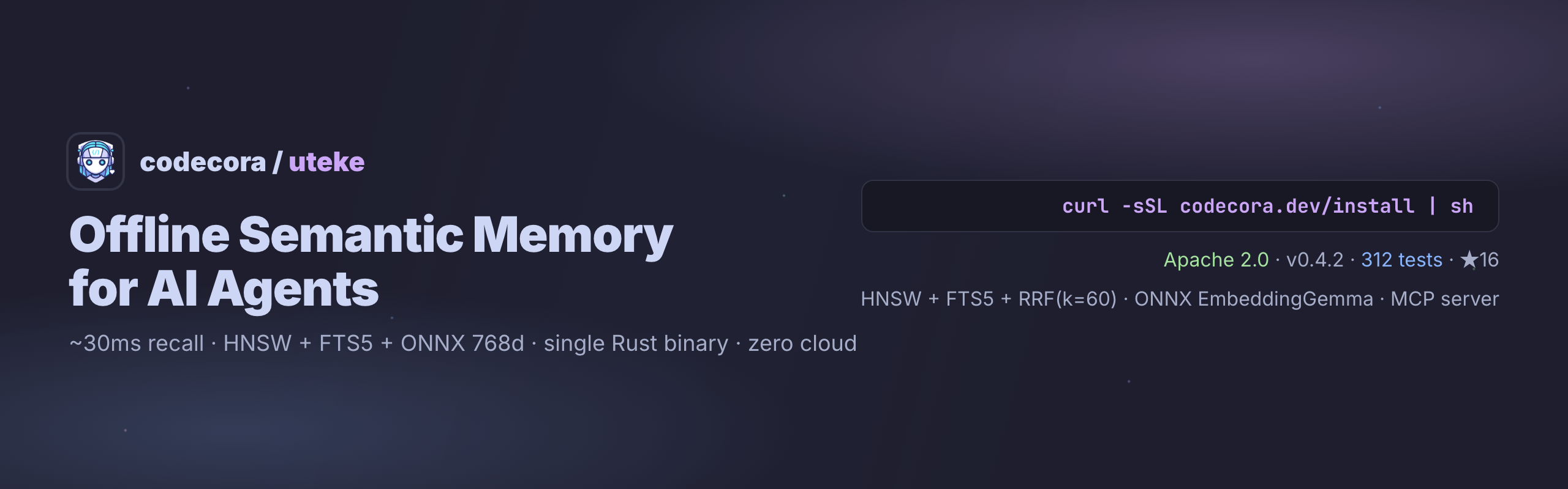 Uteke: One memory. Every agent. Zero cloud.