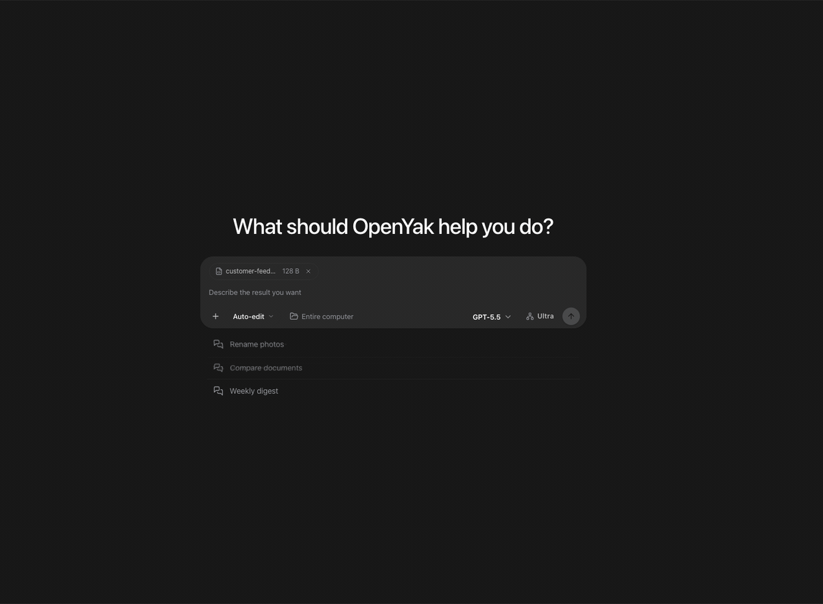 OpenYak memo to executive brief workflow