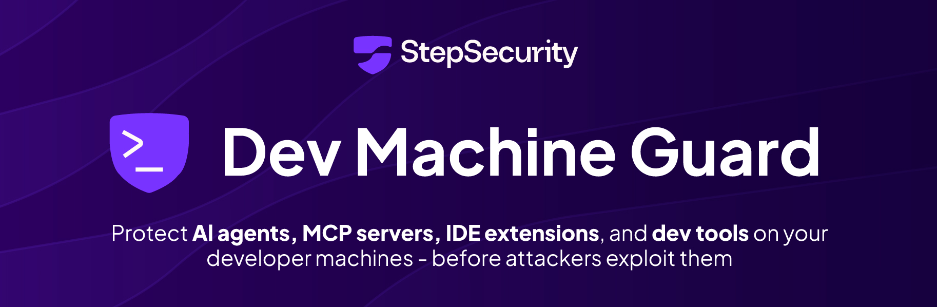 StepSecurity Dev Machine Guard — shield logo with terminal prompt
