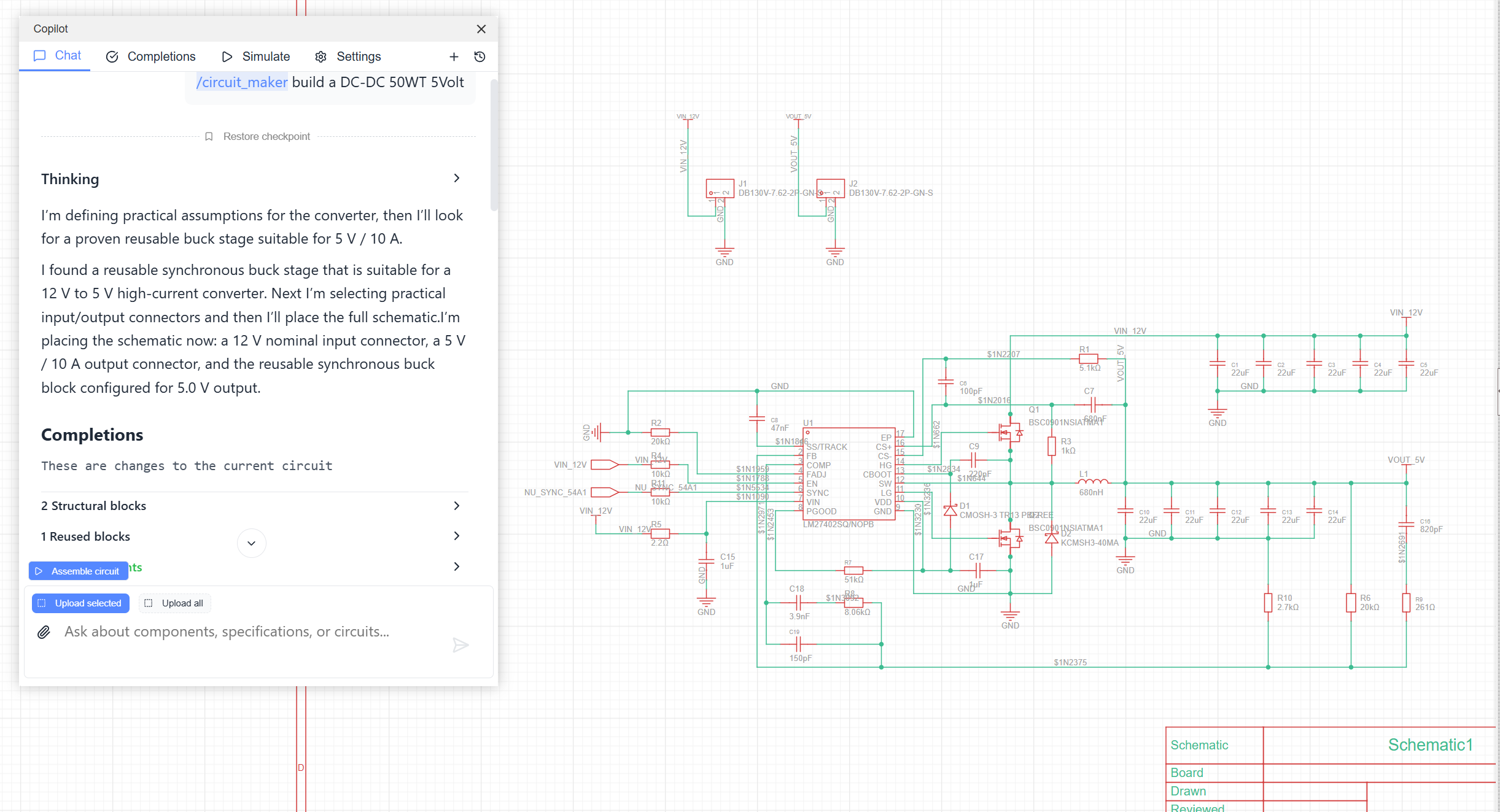 EasyEDA Copilot legacy built-in interface