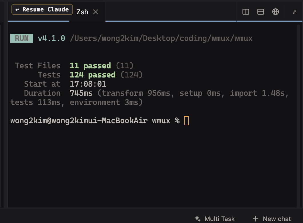 Resume pill on a recovered pane after the app was quit and reopened