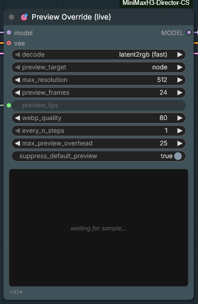 The Preview Override node