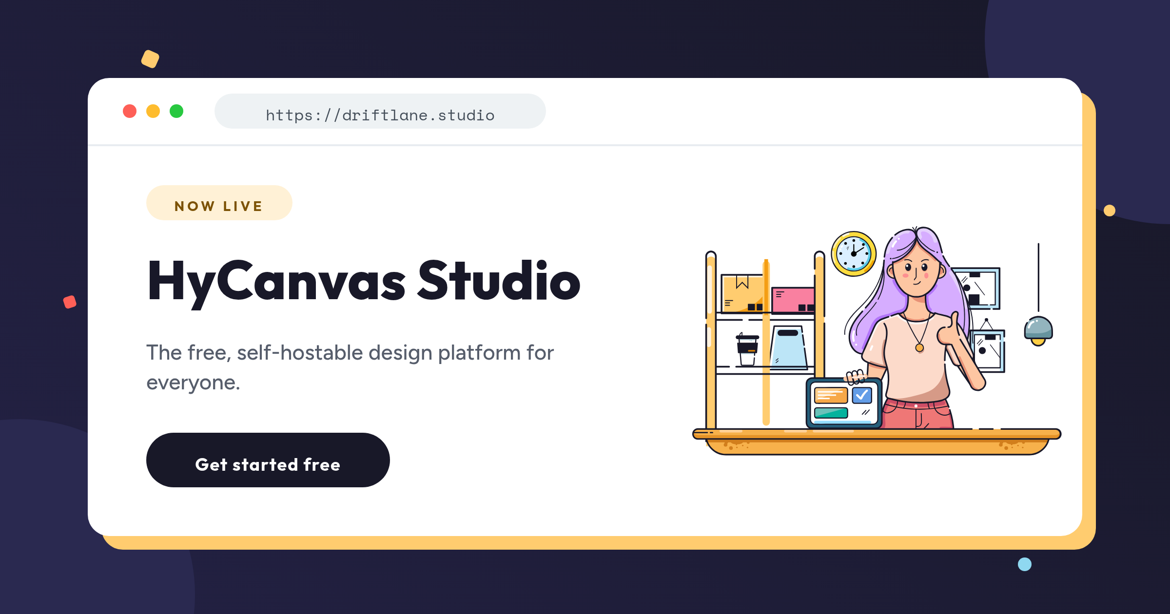 A social card designed in HyCanvas
