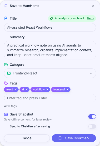 Quick Save Popup