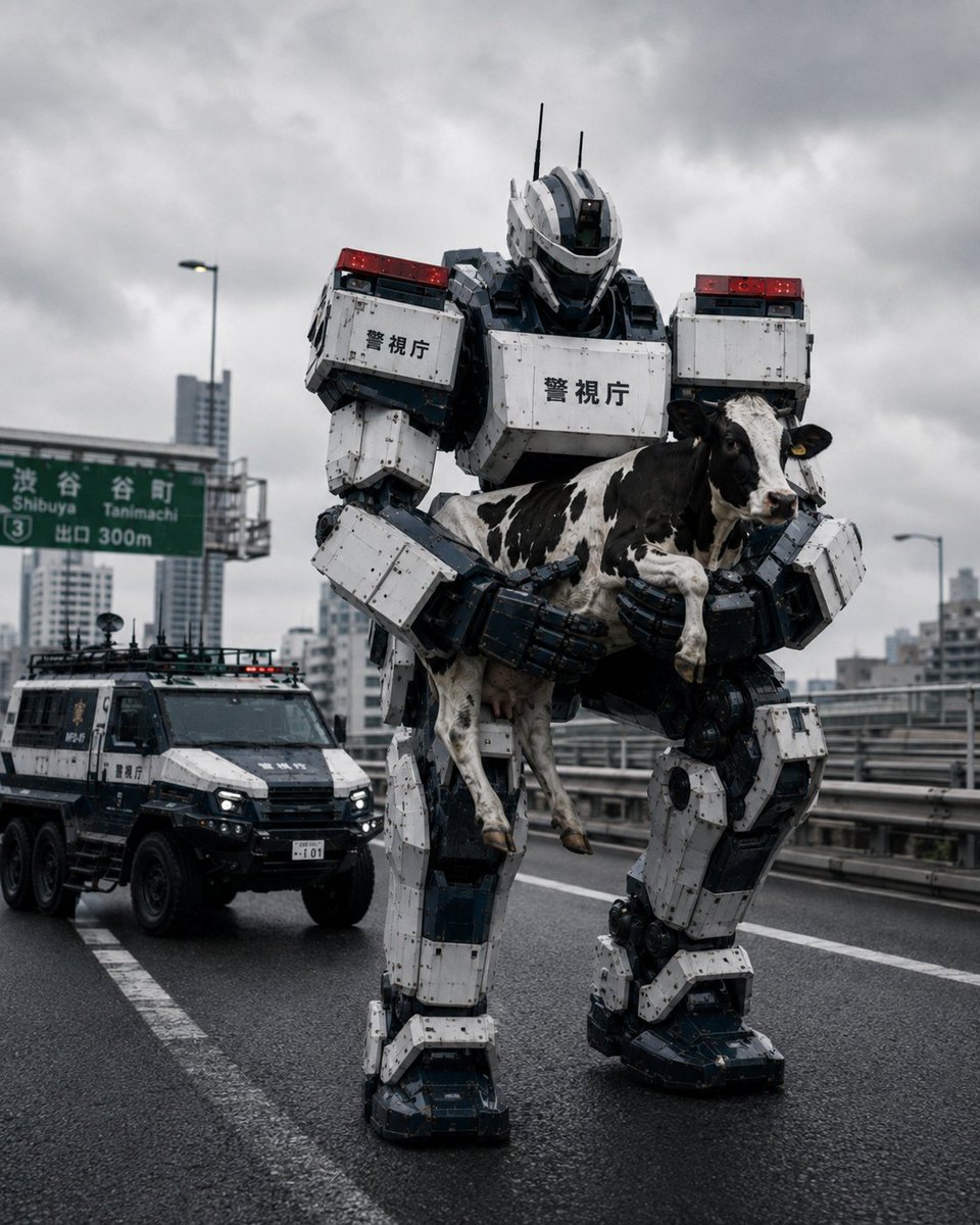 YouTube Thumbnail - Tokyo Police Robot Rescuing Cow - Image 1