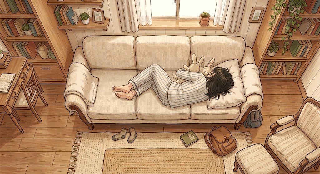 Comic / Storyboard - Cozy Anime Reading Room Nap - Image 1