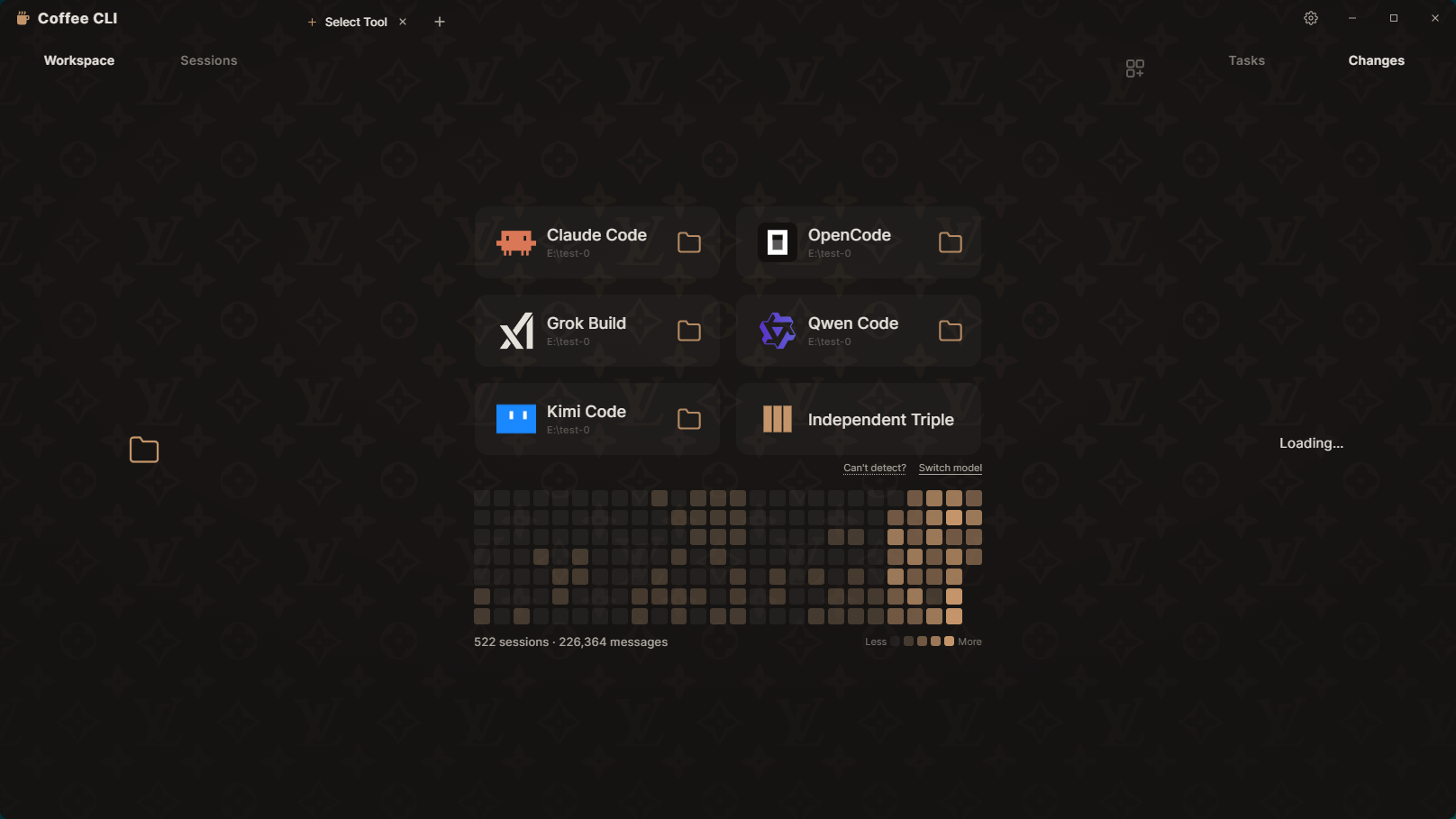 Coffee CLI — Launchpad with underwater wallpaper