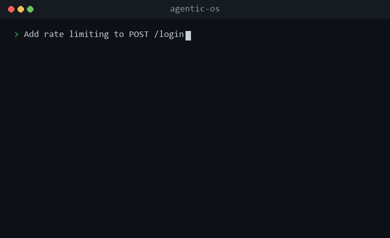 An AI coding agent in a terminal claims a task is done and tries to ship it; the Agentic OS gate returns verdict FAIL because the work trail has no review or test evidence, blocks the ship, and only passes after review, tests, and evidence are recorded.