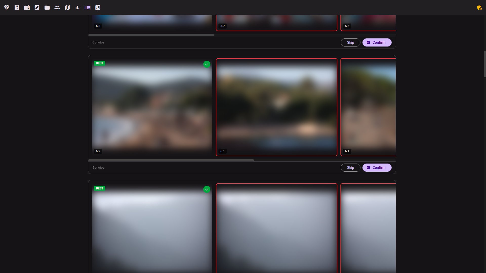 Similarity groups for culling