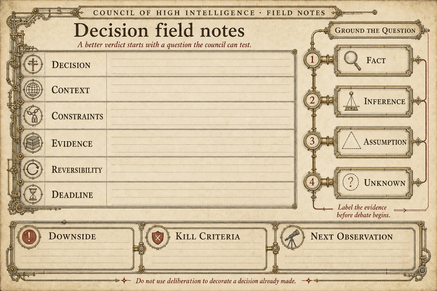 Decision field notes