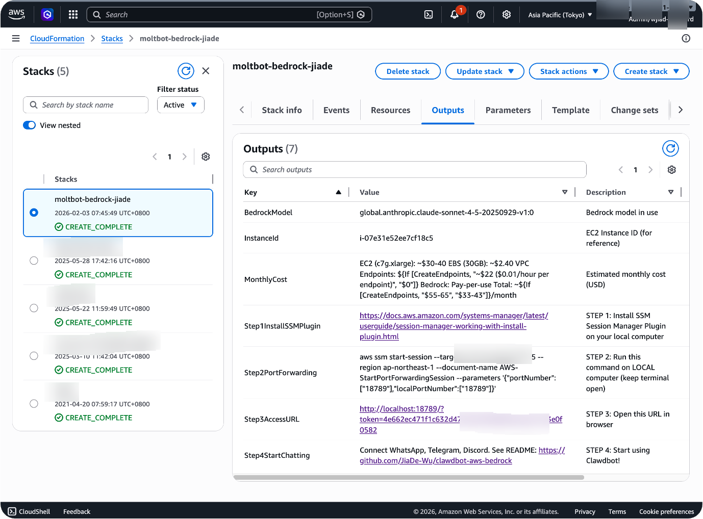 CloudFormation Outputs